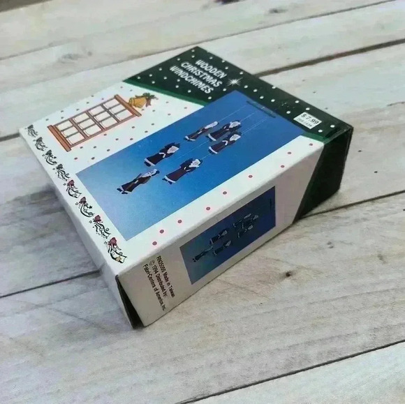 Vintage Wooden Christmas Windchimes Santa Clause Christmas Decor Fabri-Centers - Picture 7 of 9